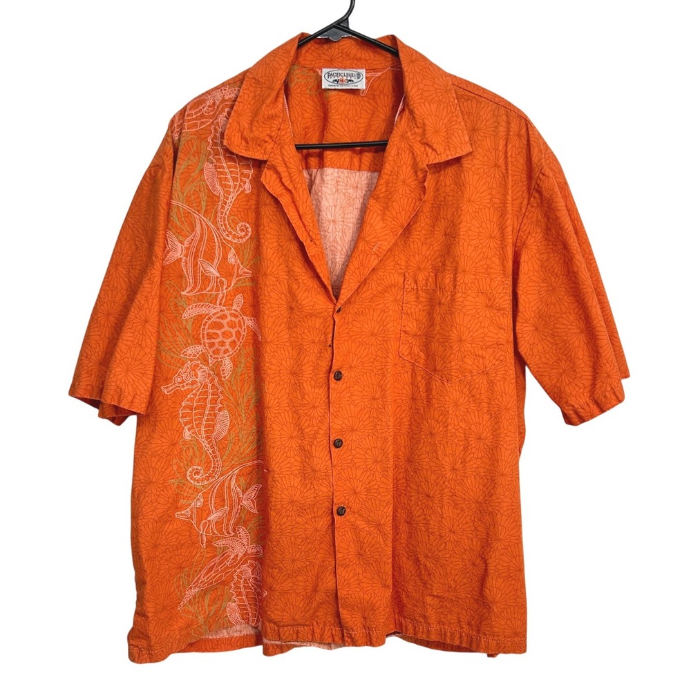 Pacific Legend Hawaiian Shirt 2XL Made Hawaii Sea Turtle Fish Tropical Aloha‎